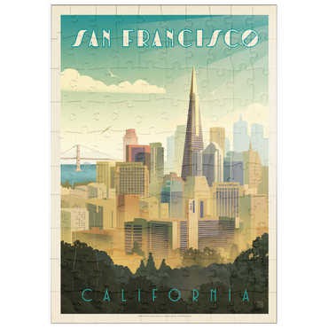 Darstellung des Puzzle Motivs puzzleplate San Francisco, CA: Tower View, Vintage Poster 100 Puzzle