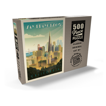 Darstellung des Puzzle Motivs San Francisco, CA: Tower View, Vintage Poster 500 Puzzle Schachtel Ansicht2