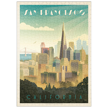 Darstellung des Puzzle Motivs puzzleplate San Francisco, CA: Tower View, Vintage Poster 500 Puzzle