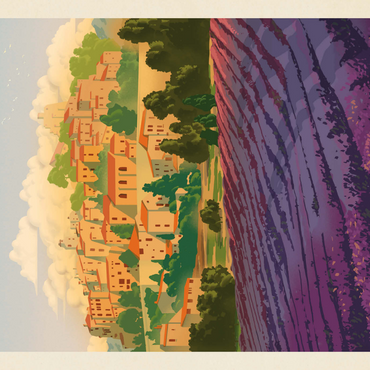 Darstellung des Puzzle Motivs France: Provence In The Afternoon, Vintage Poster 1000 Puzzle 3D Modell