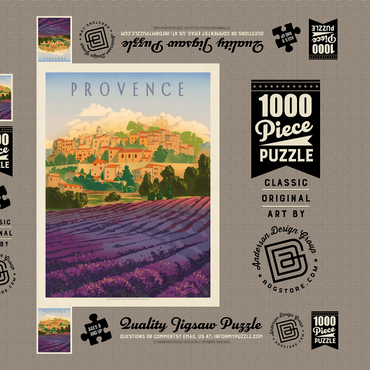 Darstellung des Puzzle Motivs France: Provence In The Afternoon, Vintage Poster 1000 Puzzle Schachtel 3D Modell