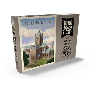 Darstellung des Puzzle Motivs Ireland: Dublin, Vintage Poster 1000 Puzzle Schachtel Ansicht2