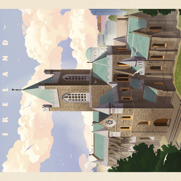 Darstellung des Puzzle Motivs Ireland: Dublin, Vintage Poster 1000 Puzzle 3D Modell