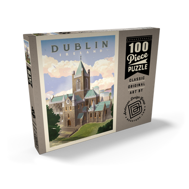 Darstellung des Puzzle Motivs Ireland: Dublin, Vintage Poster 100 Puzzle Schachtel Ansicht2