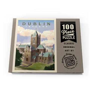 Darstellung des Puzzle Motivs Ireland: Dublin, Vintage Poster 100 Puzzle Schachtel Ansicht3