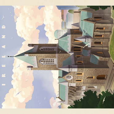 Darstellung des Puzzle Motivs Ireland: Dublin, Vintage Poster 200 Puzzle 3D Modell