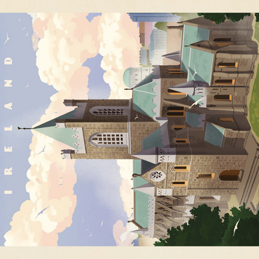 Darstellung des Puzzle Motivs Ireland: Dublin, Vintage Poster 500 Puzzle 3D Modell