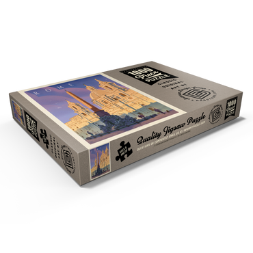 Darstellung des Puzzle Motivs Italy: Rome In The Morning, Vintage Poster 1000 Puzzle Schachtel Ansicht1