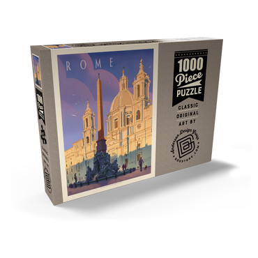 Darstellung des Puzzle Motivs Italy: Rome In The Morning, Vintage Poster 1000 Puzzle Schachtel Ansicht2