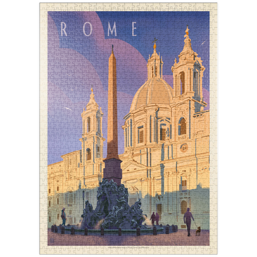 Darstellung des Puzzle Motivs puzzleplate Italy: Rome In The Morning, Vintage Poster 1000 Puzzle