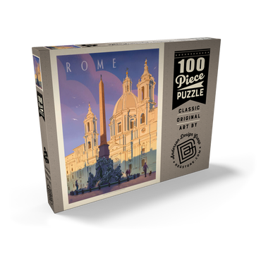 Darstellung des Puzzle Motivs Italy: Rome In The Morning, Vintage Poster 100 Puzzle Schachtel Ansicht2