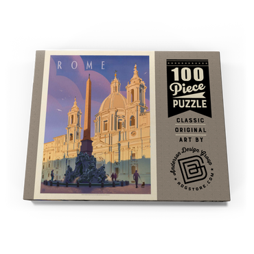Darstellung des Puzzle Motivs Italy: Rome In The Morning, Vintage Poster 100 Puzzle Schachtel Ansicht3