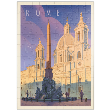 Darstellung des Puzzle Motivs puzzleplate Italy: Rome In The Morning, Vintage Poster 100 Puzzle