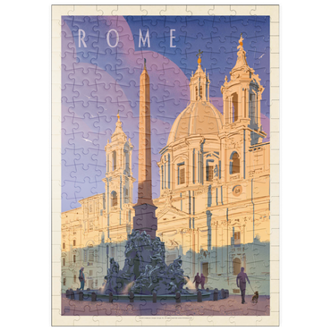 Darstellung des Puzzle Motivs puzzleplate Italy: Rome In The Morning, Vintage Poster 200 Puzzle
