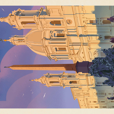 Darstellung des Puzzle Motivs Italy: Rome In The Morning, Vintage Poster 200 Puzzle 3D Modell