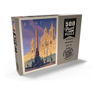 Darstellung des Puzzle Motivs Italy: Rome In The Morning, Vintage Poster 500 Puzzle Schachtel Ansicht2