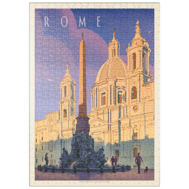 Darstellung des Puzzle Motivs puzzleplate Italy: Rome In The Morning, Vintage Poster 500 Puzzle