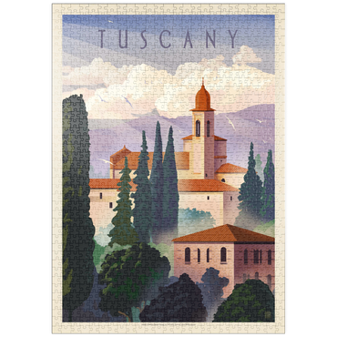 Darstellung des Puzzle Motivs puzzleplate Italy: Tuscany In The Summer, Vintage Poster 1000 Puzzle