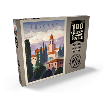 Darstellung des Puzzle Motivs Italy: Tuscany In The Summer, Vintage Poster 100 Puzzle Schachtel Ansicht2
