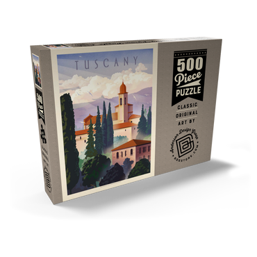 Darstellung des Puzzle Motivs Italy: Tuscany In The Summer, Vintage Poster 500 Puzzle Schachtel Ansicht2