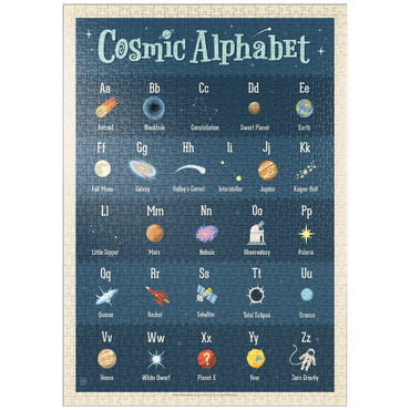Darstellung des Puzzle Motivs puzzleplate Cosmic Alphabet, Vintage Poster 1000 Puzzle