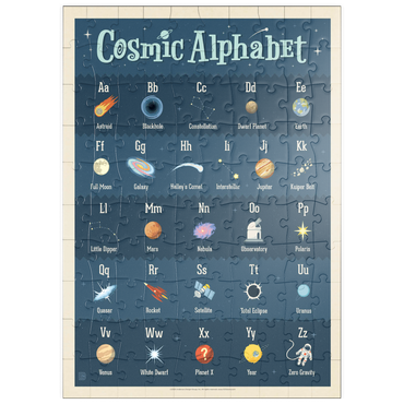 Darstellung des Puzzle Motivs puzzleplate Cosmic Alphabet, Vintage Poster 100 Puzzle