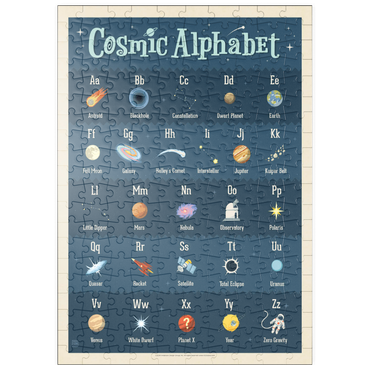 Darstellung des Puzzle Motivs puzzleplate Cosmic Alphabet, Vintage Poster 200 Puzzle