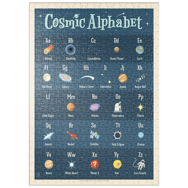 Darstellung des Puzzle Motivs puzzleplate Cosmic Alphabet, Vintage Poster 500 Puzzle