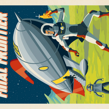 Darstellung des Puzzle Motivs Final Frontier (Join The Space Force), Vintage Poster 100 Puzzle 3D Modell