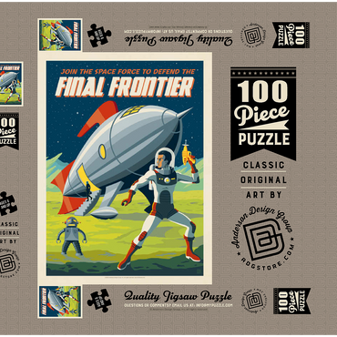 Darstellung des Puzzle Motivs Final Frontier (Join The Space Force), Vintage Poster 100 Puzzle Schachtel 3D Modell