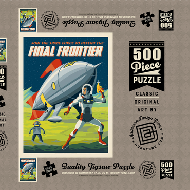 Darstellung des Puzzle Motivs Final Frontier (Join The Space Force), Vintage Poster 500 Puzzle Schachtel 3D Modell