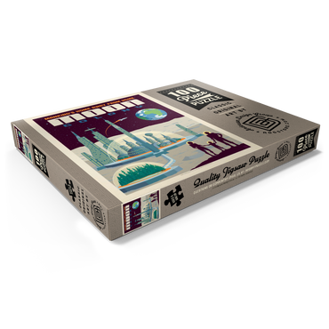 Darstellung des Puzzle Motivs Moon Colony: Home Away From Home, Vintage Poster 100 Puzzle Schachtel Ansicht1