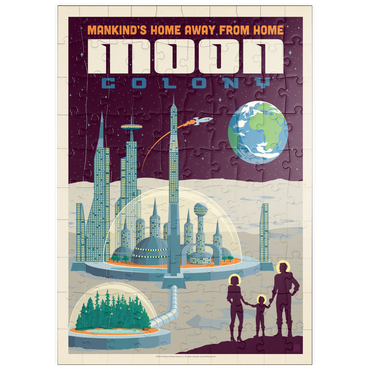 Darstellung des Puzzle Motivs puzzleplate Moon Colony: Home Away From Home, Vintage Poster 100 Puzzle