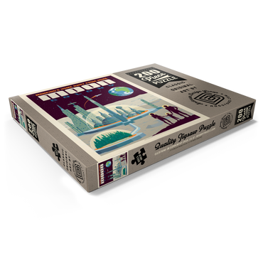 Darstellung des Puzzle Motivs Moon Colony: Home Away From Home, Vintage Poster 200 Puzzle Schachtel Ansicht1