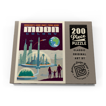 Darstellung des Puzzle Motivs Moon Colony: Home Away From Home, Vintage Poster 200 Puzzle Schachtel Ansicht3