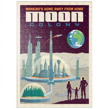 Darstellung des Puzzle Motivs puzzleplate Moon Colony: Home Away From Home, Vintage Poster 200 Puzzle
