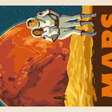 Darstellung des Puzzle Motivs Mars: As Seen From The Moon Phobos, Vintage Poster 1000 Puzzle 3D Modell