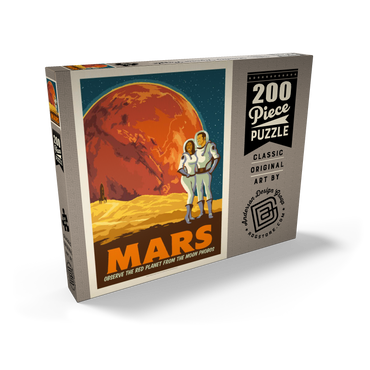 Darstellung des Puzzle Motivs Mars: As Seen From The Moon Phobos, Vintage Poster 200 Puzzle Schachtel Ansicht2