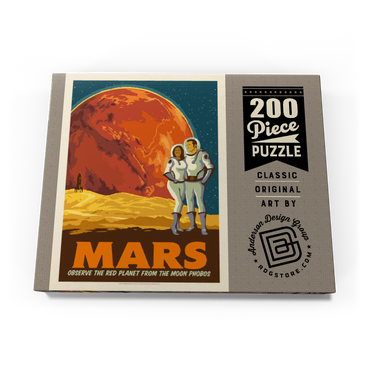 Darstellung des Puzzle Motivs Mars: As Seen From The Moon Phobos, Vintage Poster 200 Puzzle Schachtel Ansicht3