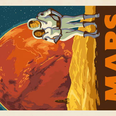 Darstellung des Puzzle Motivs Mars: As Seen From The Moon Phobos, Vintage Poster 200 Puzzle 3D Modell