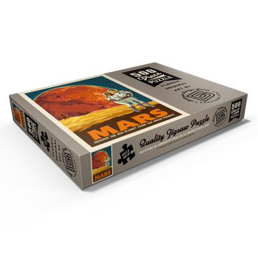 Darstellung des Puzzle Motivs Mars: As Seen From The Moon Phobos, Vintage Poster 500 Puzzle Schachtel Ansicht1