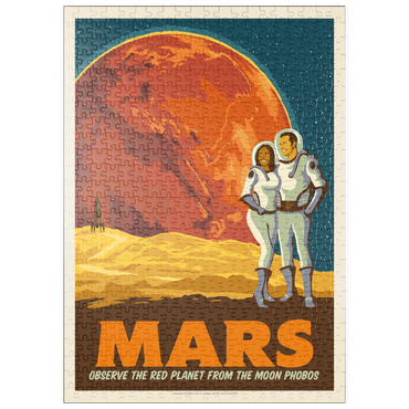 Darstellung des Puzzle Motivs puzzleplate Mars: As Seen From The Moon Phobos, Vintage Poster 500 Puzzle