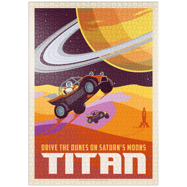 Darstellung des Puzzle Motivs puzzleplate Saturn: As Seen From Dune Buggies On Titan, Vintage Poster 1000 Puzzle