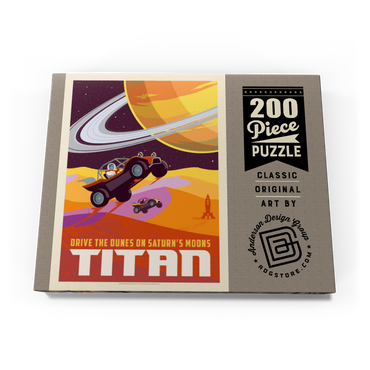 Darstellung des Puzzle Motivs Saturn: As Seen From Dune Buggies On Titan, Vintage Poster 200 Puzzle Schachtel Ansicht3