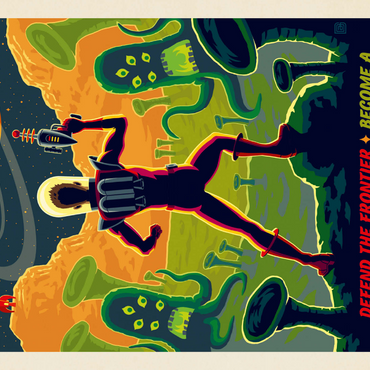 Darstellung des Puzzle Motivs Space Ranger: Retro Futura, Vintage Poster 1000 Puzzle 3D Modell