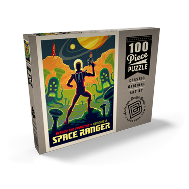 Darstellung des Puzzle Motivs Space Ranger: Retro Futura, Vintage Poster 100 Puzzle Schachtel Ansicht2