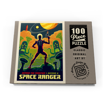 Darstellung des Puzzle Motivs Space Ranger: Retro Futura, Vintage Poster 100 Puzzle Schachtel Ansicht3