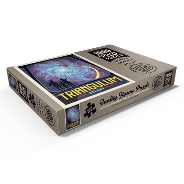 Darstellung des Puzzle Motivs Triangulum Galaxy, Vintage Poster 1000 Puzzle Schachtel Ansicht1