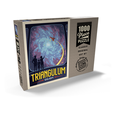 Darstellung des Puzzle Motivs Triangulum Galaxy, Vintage Poster 1000 Puzzle Schachtel Ansicht2