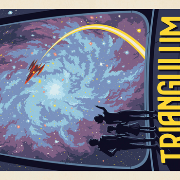 Darstellung des Puzzle Motivs Triangulum Galaxy, Vintage Poster 1000 Puzzle 3D Modell